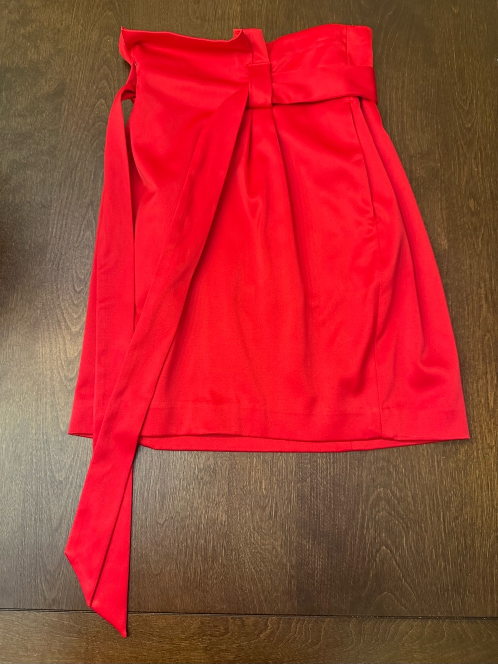 Express Red Tie-Waist Mini Skirt